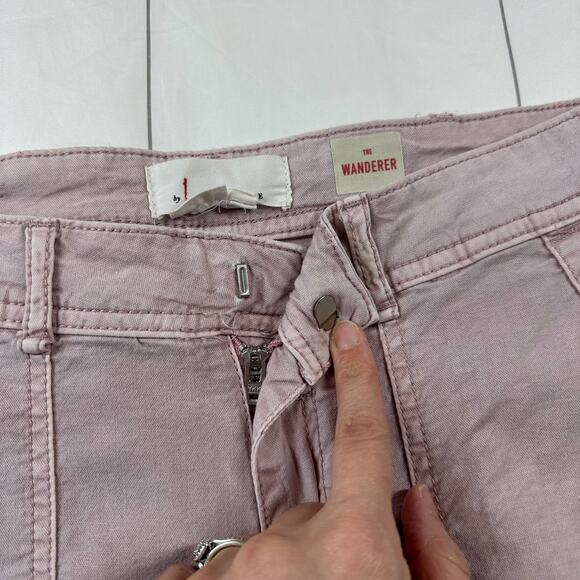 Anthropologie Pants Womens 27 Pink Wanderer Boho Utility Casual Bohemian Cotton - Picture 6 of 12